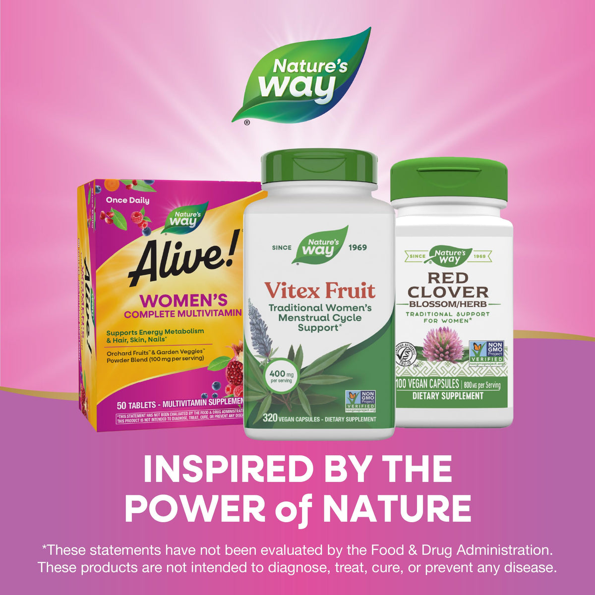 Nature's Way Vitex fruit gélules sur fond blanc