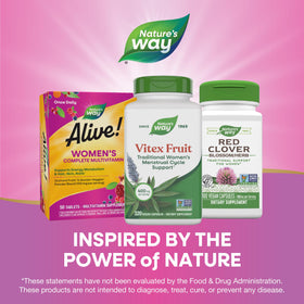 Nature's Way Vitex fruit gélules sur fond blanc