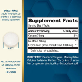 Nature's Wonder comprimés de melatonine 10mg 100 unités arrière