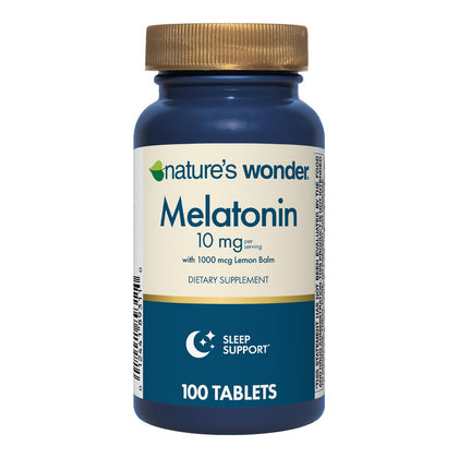 Nature's Wonder comprimés de melatonine 10mg 100 unités face avant