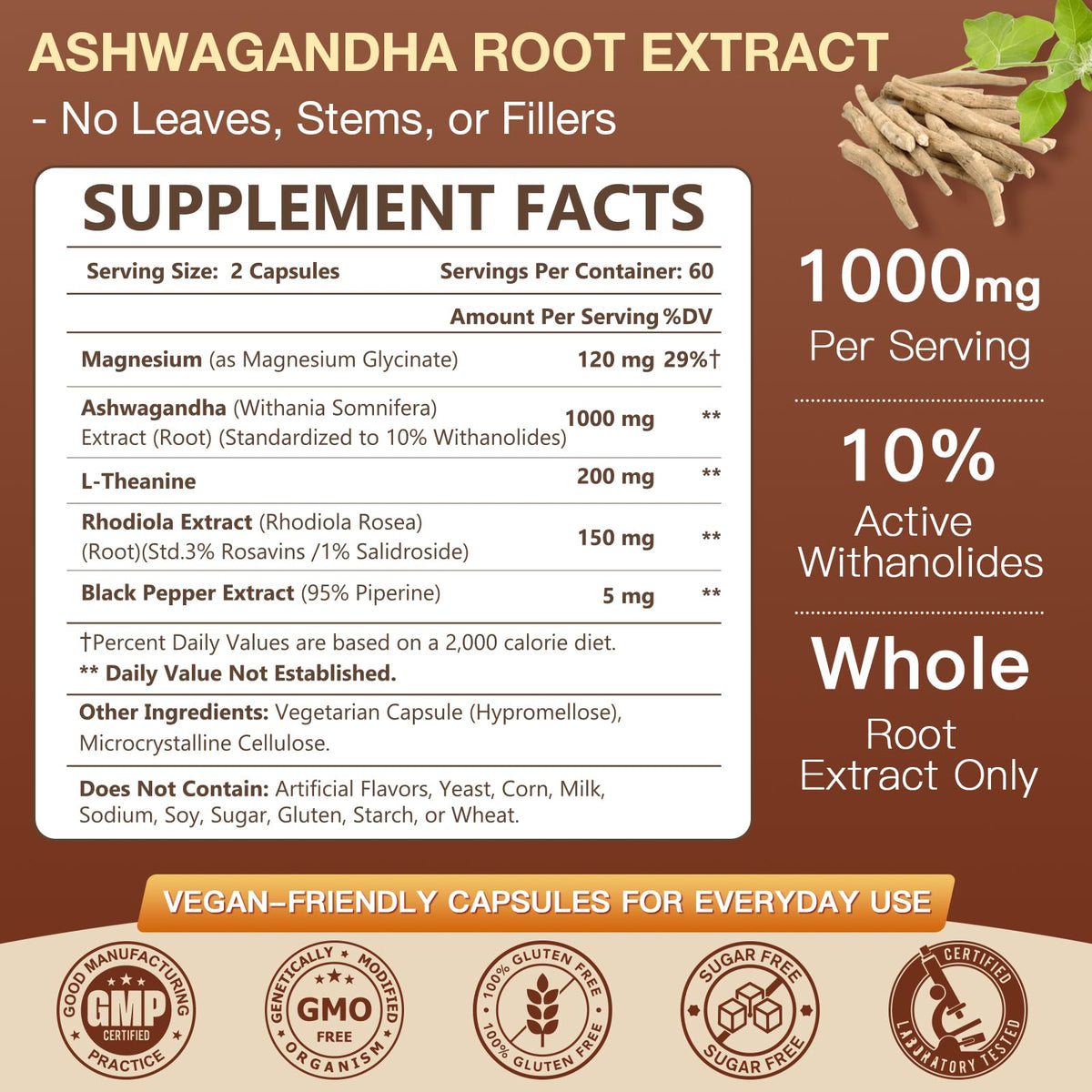 NATURE TARGET Ashwagandha 1000mg capsules avec étiquette