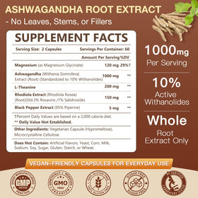 NATURE TARGET Ashwagandha 1000mg capsules avec étiquette