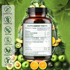 NATURE TARGET Complément Alimentaire Prébiotique 120 Capsules Végétales avec étiquette