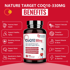 NATURE TARGET CoQ10 300mg capsules avec étiquette