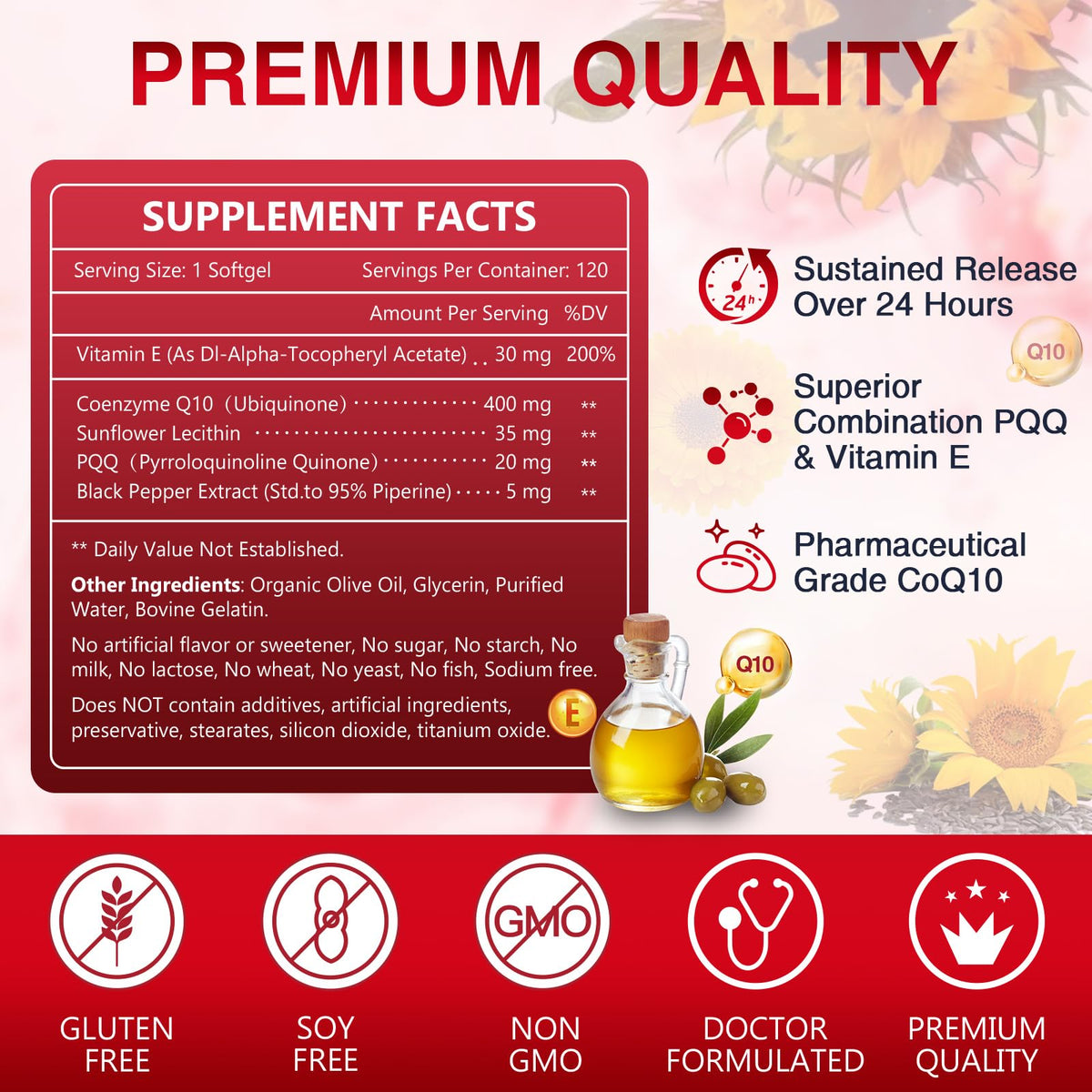 NATURE TARGET CoQ10 400mg gélules softgels vue arrière
