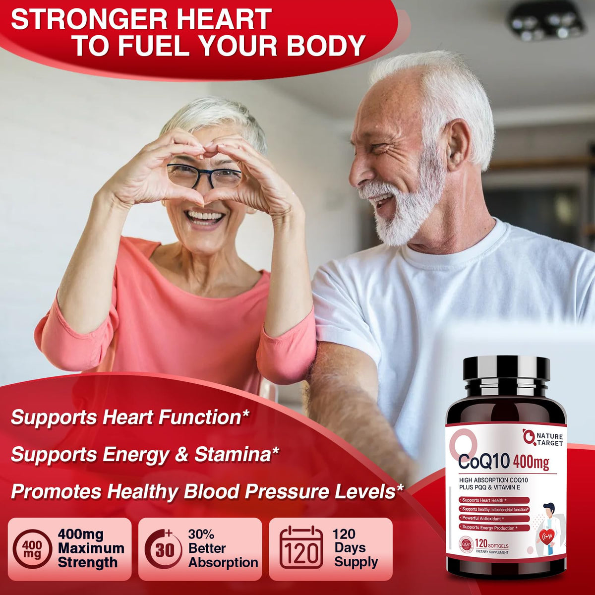 NATURE TARGET CoQ10 400mg softgels avec vitamine E