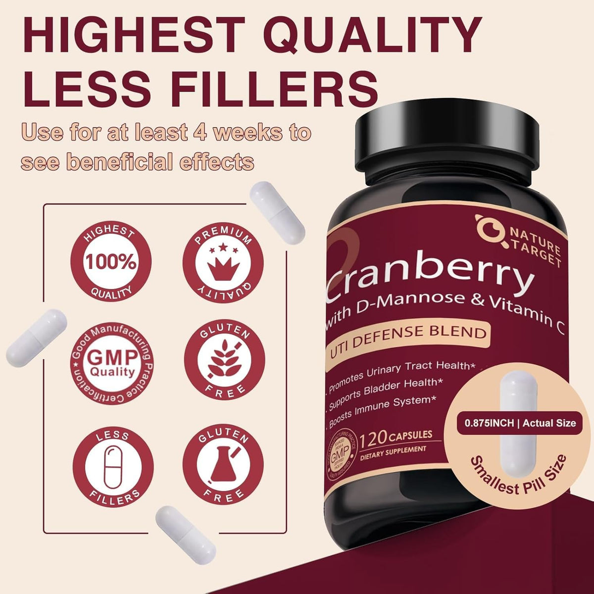 NATURE TARGET Cranberry capsules en utilisation