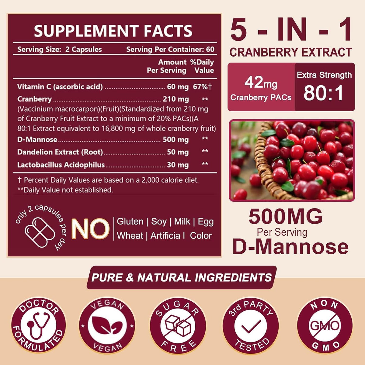 NATURE TARGET Cranberry capsules vue de côté