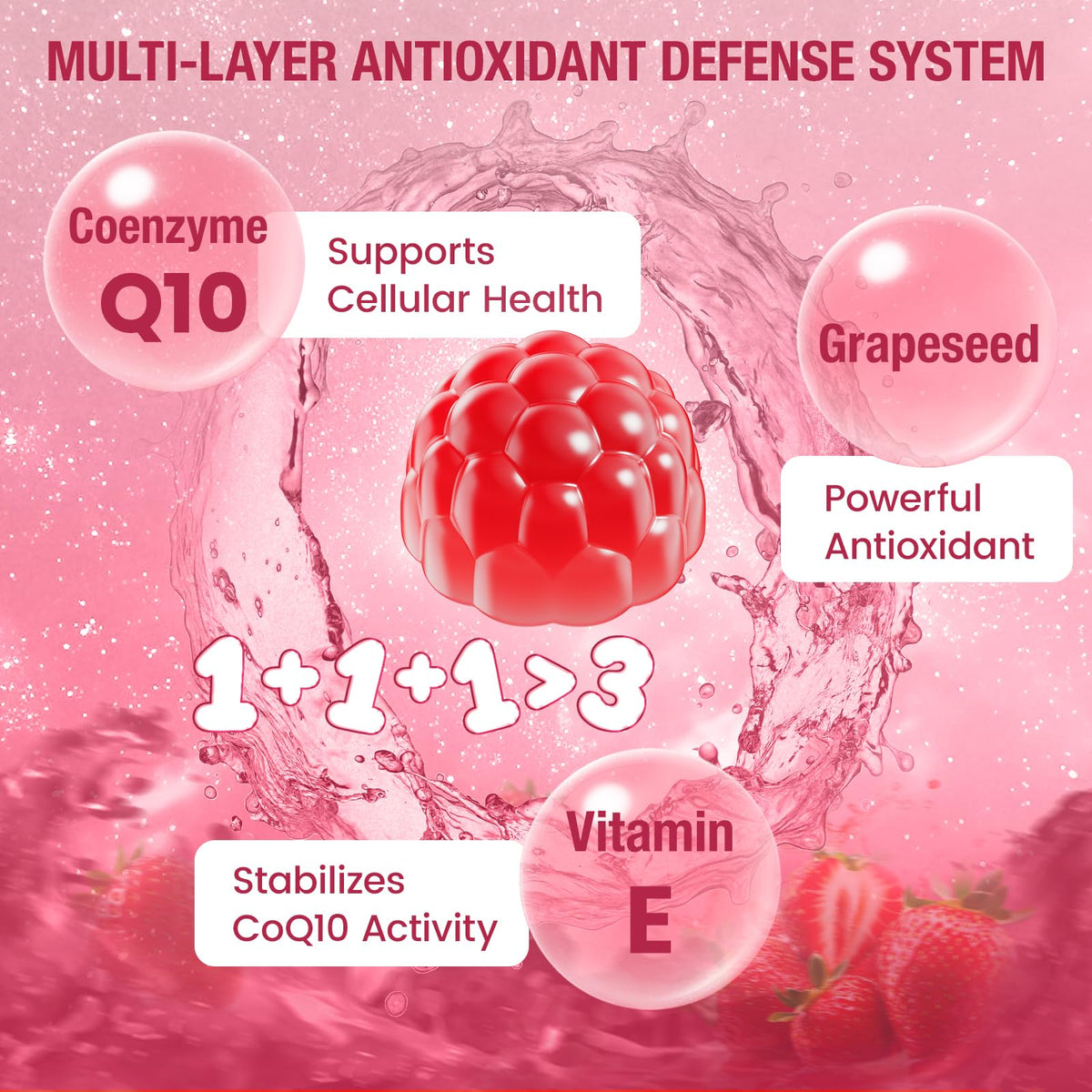 NATURE TARGET Gummies CoQ10 200mg, ingrédients principaux sur l'étiquette