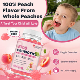 NATURE TARGET Gummies en forme de fruits, présentation sur une table