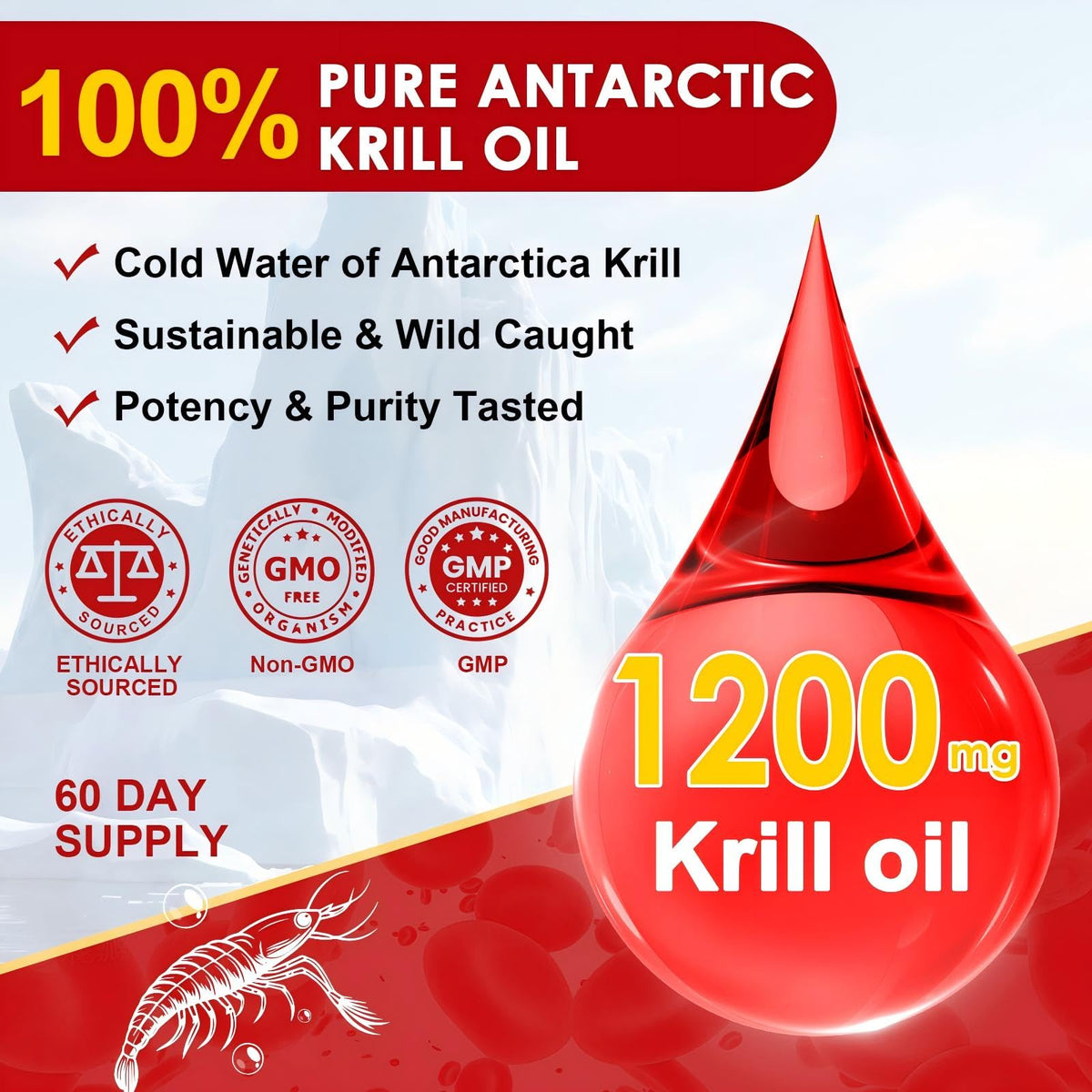 NATURE TARGET Huile de Krill 1200mg étiquette du produit