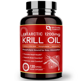 NATURE TARGET Huile de Krill 1200mg flacon de 120 gélules molles