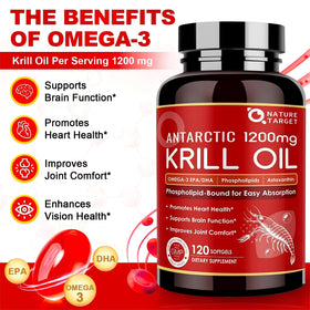 NATURE TARGET Huile de Krill 1200mg gélule molle vue de près