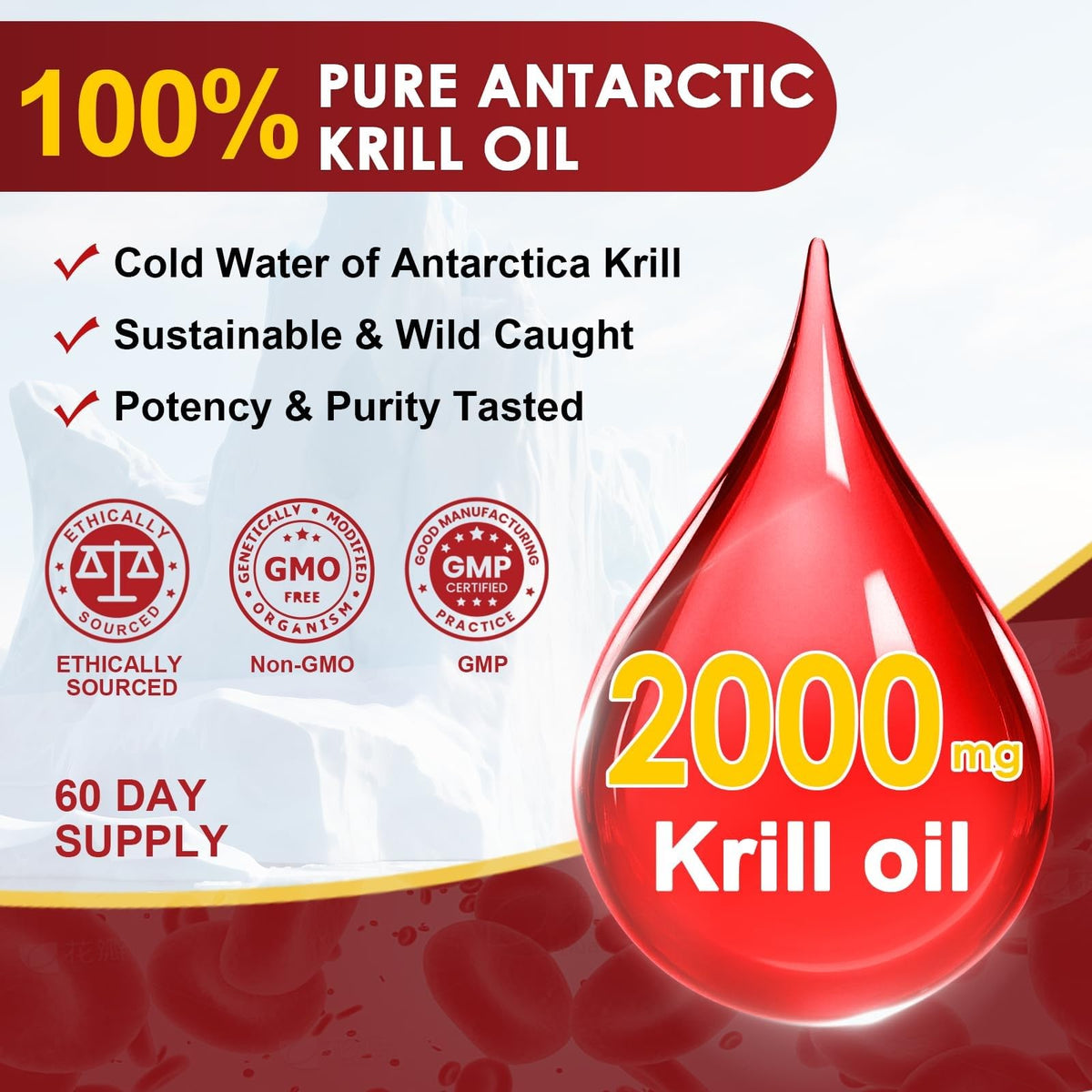 Nature Target Huile de Krill 2000 mg gélules avec ingrédients naturels