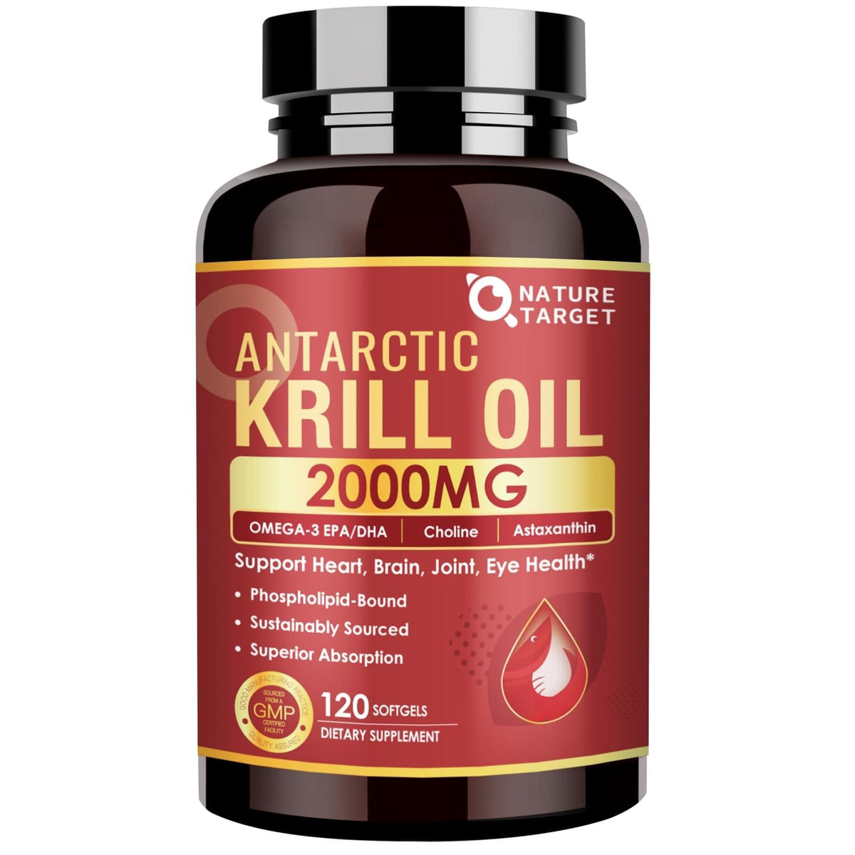 Nature Target Huile de Krill 2000 mg gélules douces en boîte