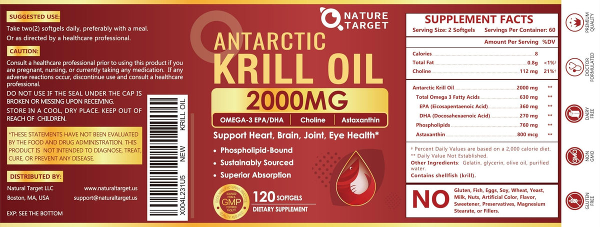 Nature Target Huile de Krill 2000 mg gélules en cours d'utilisation