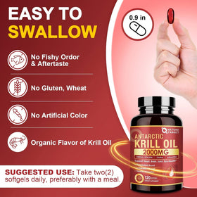 Nature Target Huile de Krill 2000 mg gélules sur fond blanc