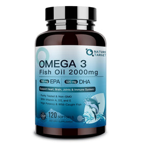 NATURE TARGET Huile de Poisson Omega 3 2000mg boîte avant