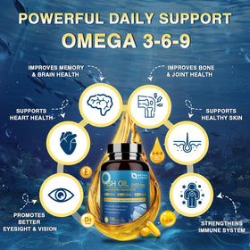 NATURE TARGET Huile de Poisson Triple Omega 3 6 9 2400mg gélules ouvertes