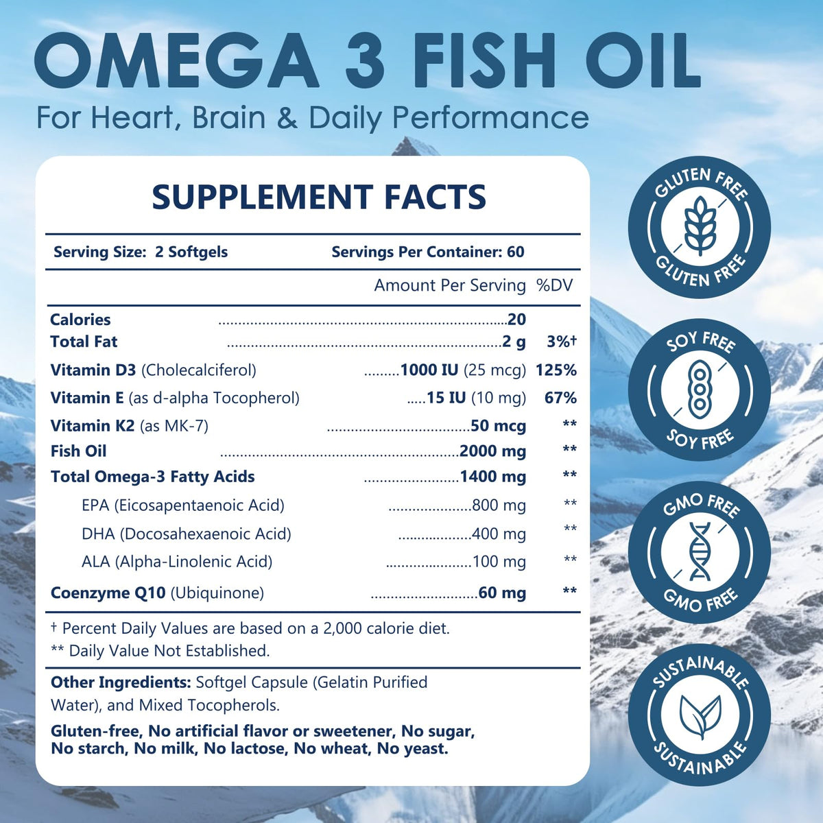 NATURE TARGET Omega 3 Huile de Poisson gélule montrant la taille