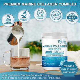 NATURE TARGET Poudre de Collagène Marin 430g étiquette et détails