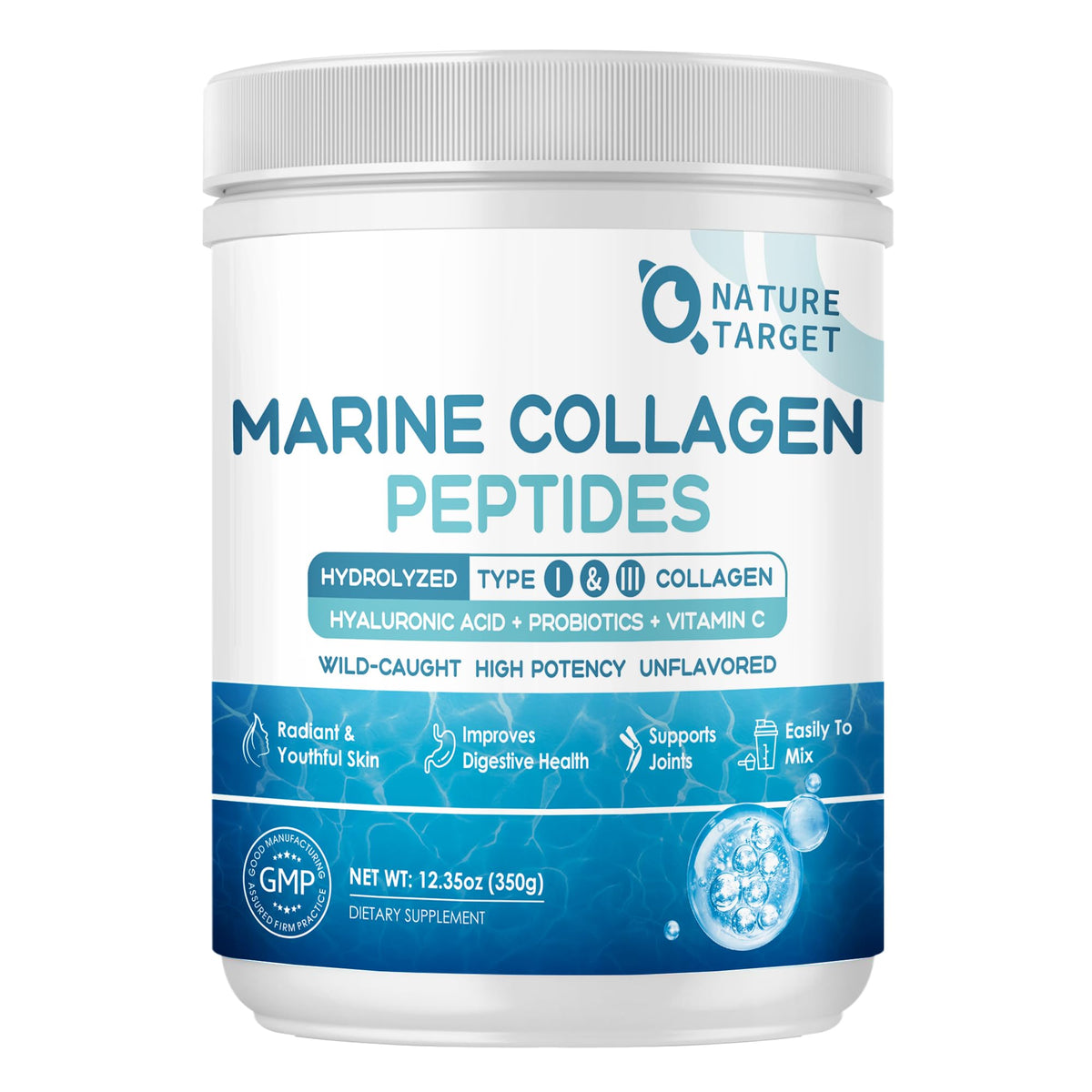 NATURE TARGET Poudre de Collagène Marin 430g vue avant
