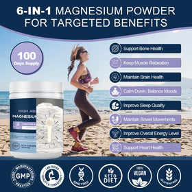 NATURE TARGET Poudre de Magnésium Complète 100 Servings avec cuillère
