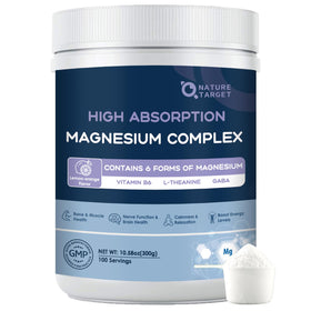 NATURE TARGET Poudre de Magnésium Complète 100 Servings devant