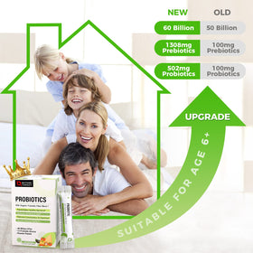 NATURE TARGET Poudre Probiotique 60 Milliards CFU sur une table