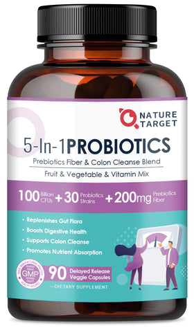 NATURE TARGET Probiotiques 90 Capsules Végétales - Vue de face