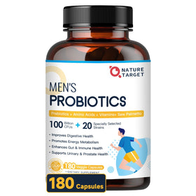 NATURE TARGET Probiotiques pour Hommes 100 Milliards CFU 180 Capsules Végétales - vue avant