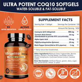 NATURE TARGET Ubiquinol CoQ10 400mg gélules avec emballage