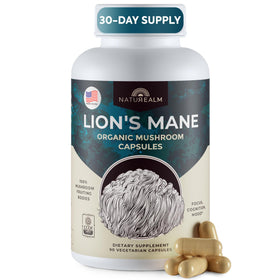 Naturealm Capsules de Champignon Lion's Mane 1000MG, 90 Capsules - vue de face