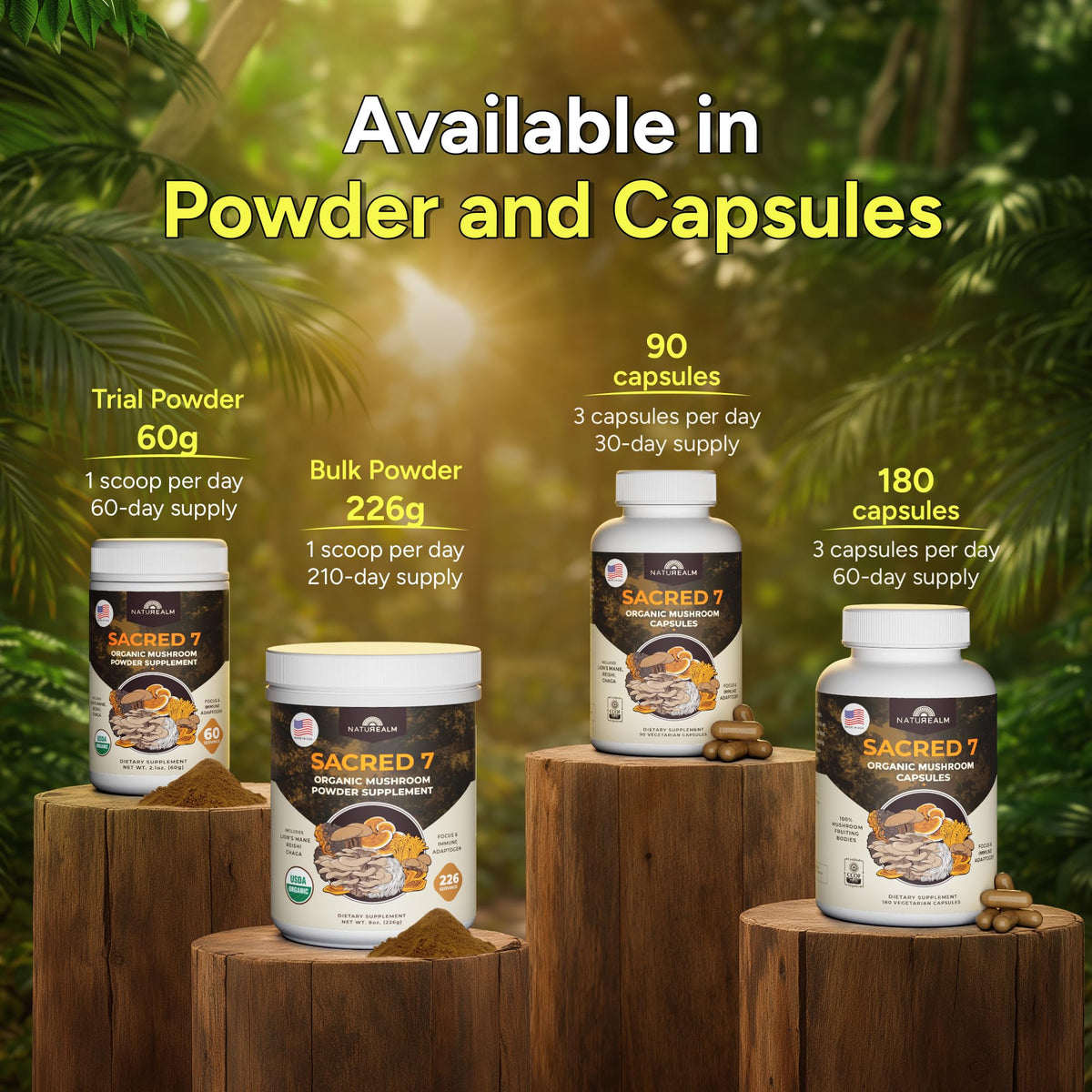 Naturealm Sacred 7 mélange de champignons bio en infusion