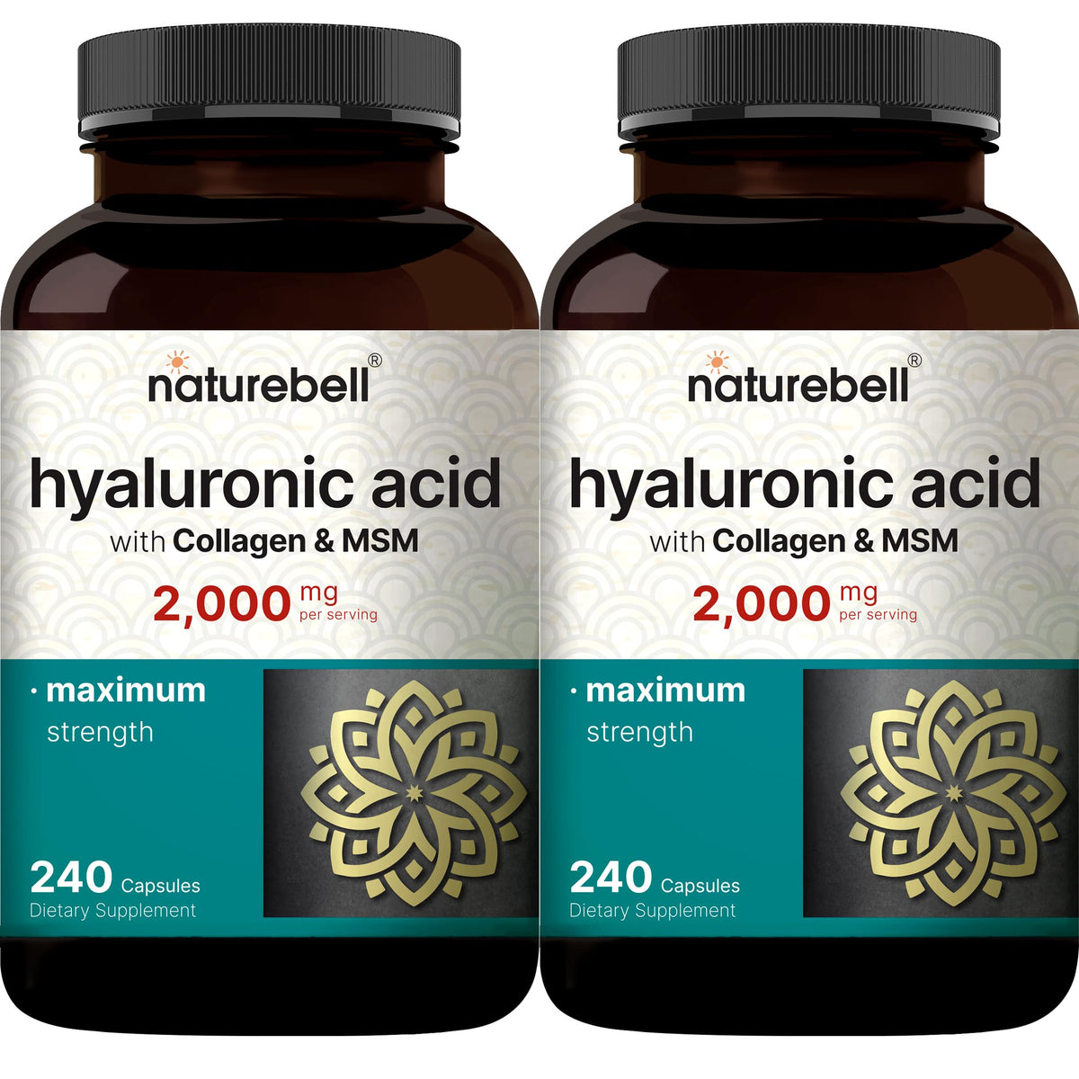 NatureBell 2 paquets de compléments alimentaires acide hyaluronique 2000 mg