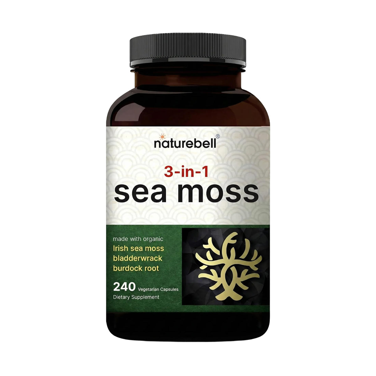 NatureBell 3-en-1 Muscade de Mer 240 capsules vues de face