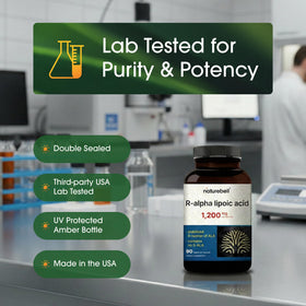 NatureBell Acide Alpha Lipoïque R, étiquette détaillant les ingrédients