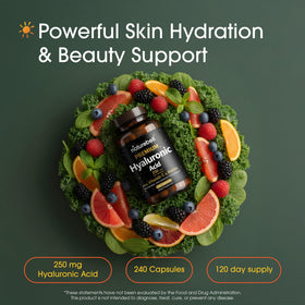NatureBell Acide Hyaluronique 250mg 240 Capsules vue de côté