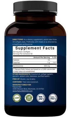 NatureBell Benfotiamine sur fond naturel