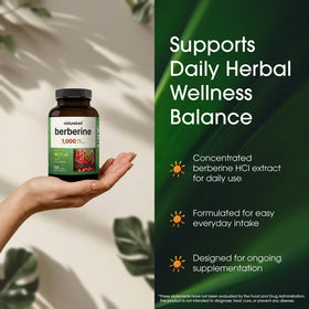 NatureBell Berberine 1 000 mg gélule sur une surface blanche