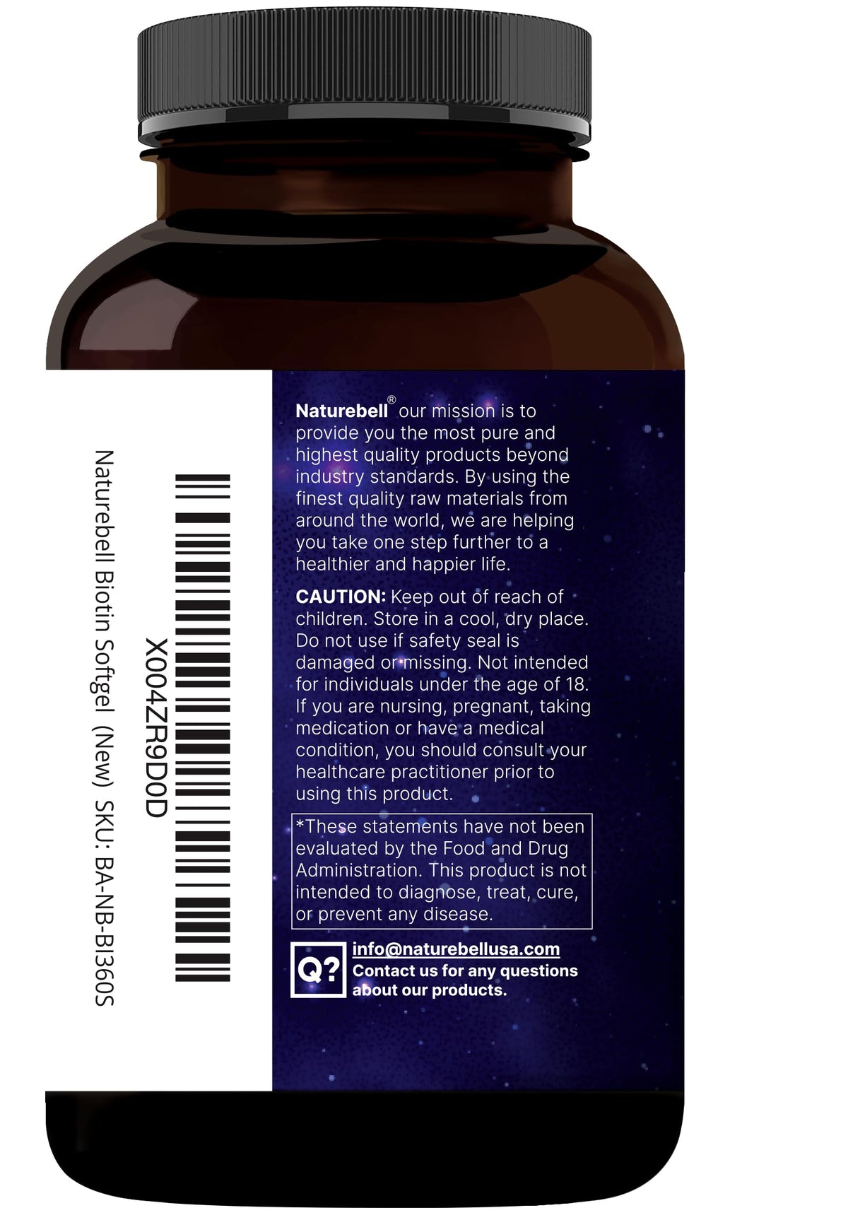 NatureBell Biotine 10 000mcg gélules in hand