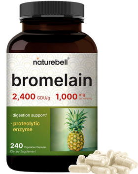 NatureBell Bromélaïne 1000mg 240 capsules végétales, vue de face