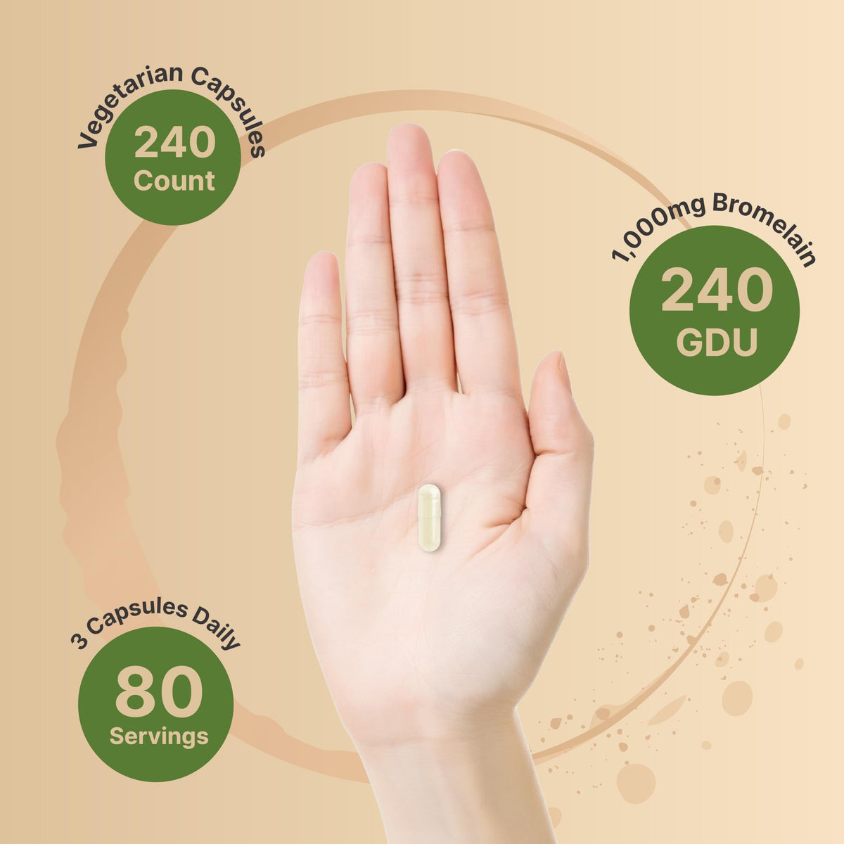 NatureBell Bromélaïne 1000mg, capsules dans un bol