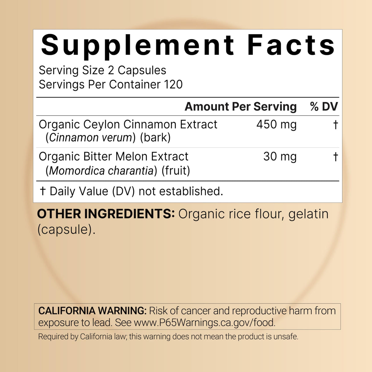 NatureBell capsules de cannelle de Ceylan et melon amer, emballage ouvert