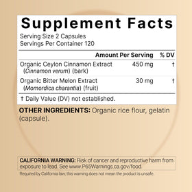 NatureBell capsules de cannelle de Ceylan et melon amer, emballage ouvert