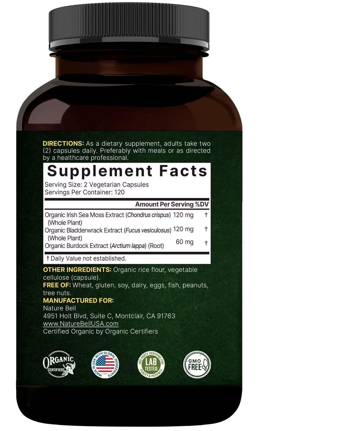 NatureBell capsules végétariennes avec une cuillère doseuse