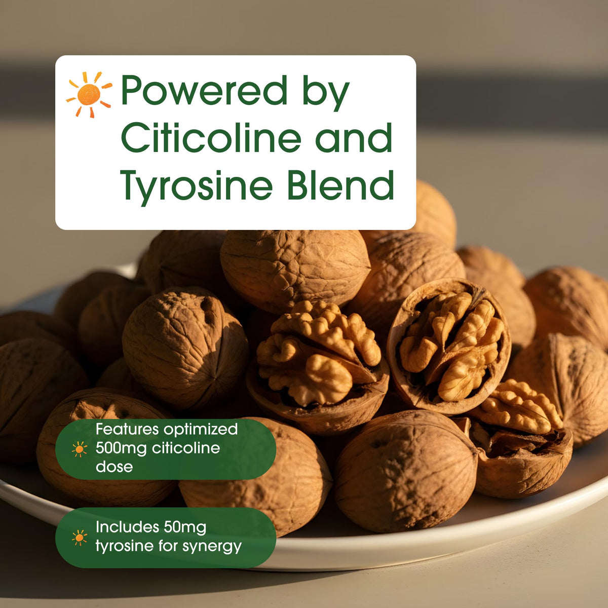 NatureBell Citicoline 500mg capsules in a hand