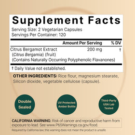 NatureBell Citrus Bergamot 240 capsules vegetarian side view
