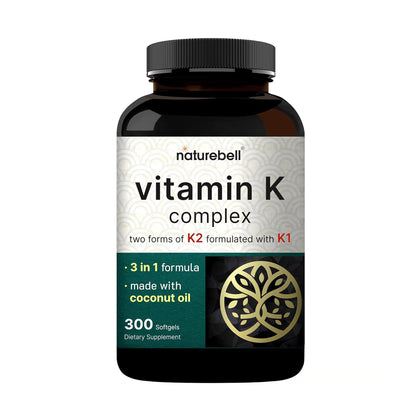 NatureBell Complex de Vitamine K 2 600mcg 300 gélules, vue de face