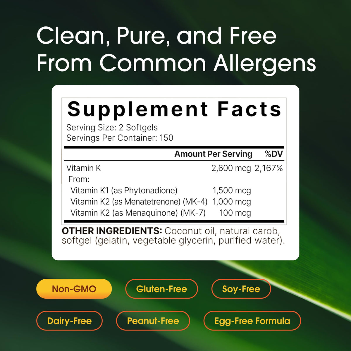 NatureBell Complex de Vitamine K 2 600mcg, emballage et gélules